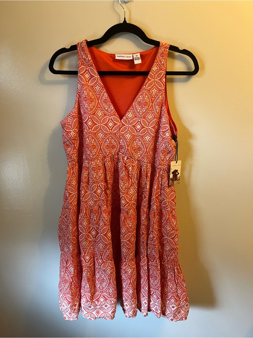 Sincerely Jules Coral Printed V-Neck Sundress